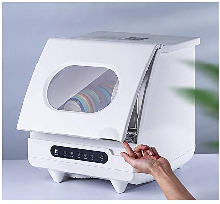 Lavavajillas de mesa, mini lavavajillas compacto con panel táctil, 5 programas, consumo de energía de 1200 W, diseño automático inteligente, ideal para uso doméstico