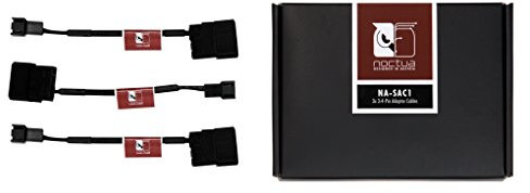 Noctua NA-SAC1, Cable Adaptador de 3 y 4 Pines para Ventiladores de PC (Negro)