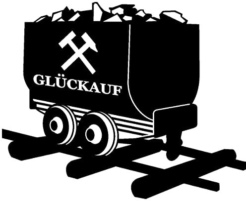 Samunshi® Glück Auf Lore Wandtattoo Gelsenkirchen Bottrop Ruhrpott Ruhrgebiet Schalke Oberhausen 20 x 16,2cm schwarz