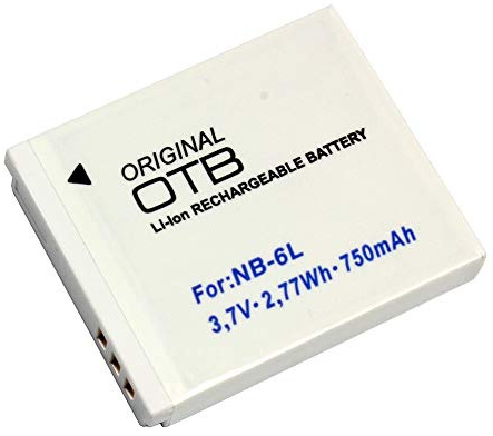 Akku kompatibel mit IXUS 107, 750mAh, ersetzt: NB-6L, NB-6LH,