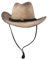 MG Cowboyhut aus Stroh, Tee-gebeizter Bast, Hellbraun mit schwarzem Farbton, Schwarz, Einheitsgröße