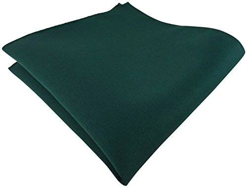 TigerTie Satin Einstecktuch in tannengrün einfarbig Uni - Tuch Polyester - Größe 26 x 26 cm