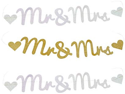 Mr. & Mrs. Girlande 90 cm x 11 cm, silber