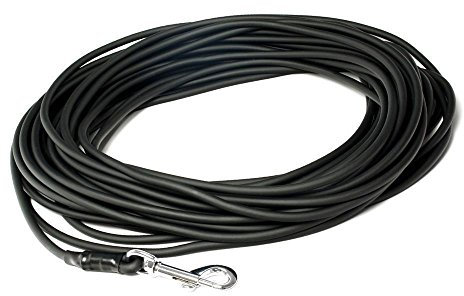 Mystique® Biothane Schleppleine rund 6mm Standard Karabiner schwarz 15m