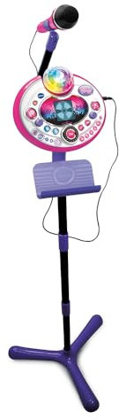 VTech – Kidi SuperStar LightShow Pink, Karaoke Microphone for Children with Disco Ball, Ability to Clear Singer's Voice – 6/12 years – Version FR