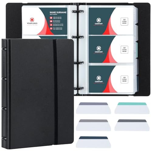Deli Business Card Book Holder - Portable Office Card Organizer, Holds 180 Cards, Black