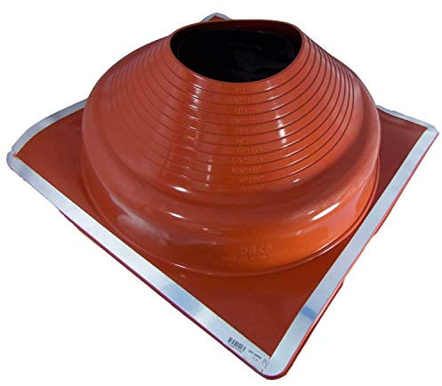 #9 (22,9 cm – 50,8 cm) DEKTITE roter quadratischer Sockel, Hochtemperatur-Silikon – flexibler Rohrblinkschuh – Dektite Pipe Flashing (DFE209RE)