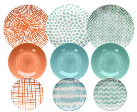 Tognana Agua, Servizio Piatti per 6 persone, 18 Pezzi, Stoneware, Multicolore