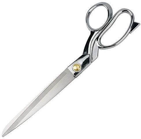 Schneiderschere Stoffschere Profi Textilschere Scharf aus Edelstahl, Schere zum Schneiden von Stoff, silber, 21.8CM