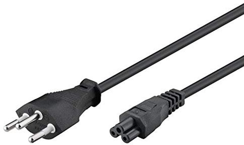 PremiumCord Netzkabel 230V für Laptop, Stromkabel mit Schweiz Stecker auf Kaltgerätebuchse C5, PC Netzkabel 3 Polig, Farbe schwarz, Länge 2 m