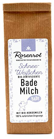 Rosenrot Naturkosmetik - Baby Bademilch Schneeweißchen - Pflegt sanft die Haut Ihres Babys - Mit Bio-Kokosmilch - BioZertifizierte Naturkosmetik
