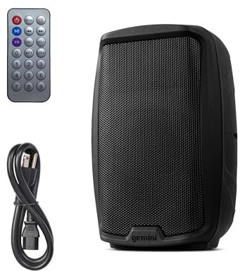 Gemini Sound As-2108Bt Active Bluetooth Pa System, 8 Inch Woofer 500W Watts Dj Speakers, Sd, USB, Xlr Input/Output, 2 X 1/4 Inch Microphone/Rca And Aux Inputs W/Handles, Tws