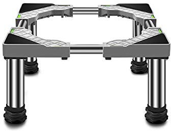 Socle Universel pour Lave-Linge Antichoc Hauteur 24-27cm Base De SèChe-Linge Support De Laveuse RéGlable Longueur 65-80cm Support et cadre pour réfrigérateur 4/8/12 Pieds (4Legs,24-27cm)