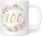 Geschenk Tasse Geburtstag 100 Frau - Geschenkideen zum 100 Geburtstag - Geburtstagsgeschenk für Frauen Blumen