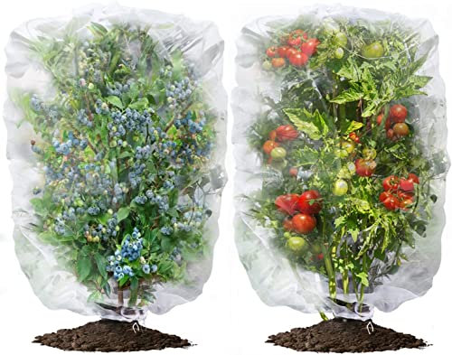 Supergrower Insektenschutznetz mit Kordelzug, schützt Pflanzen, Obst, Gemüse, Blumen vor Insekten, Vogelfressen (150 x 99 cm), 2 Stück