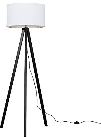 MiniSun | Modern Black Wood Tripod Design Floor Lamp with a White Drum Shade | Floor Lamps & Torchieres, Home Décor & Improvement Essential