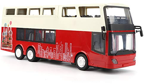 SPYMINNPOO Bus Spielzeug, 1:18 Fernbedienung Sightseeing Bus Doppeldecker Tourist Bus Wiederaufladbares Busmodell mit Niedlichen Aufklebern