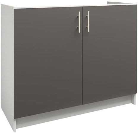 JD Greta Fixed Height 1000mm Kitchen Sink Base Cabinet Floor Unit (Without Worktop) – Dark Grey Matt