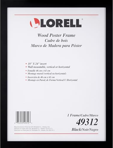 Lorell Wood Poster Frame, 18 x 24, Black