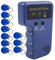 HERNAS-10SCFZQ Handheld 125 kHz RFID Reader Writer Duplicator Copier, Upgrade ID Card Cloner, mit 10 wiederbeschreibbaren Token Tags EM4305 T5577 Karten, blue