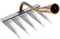 Sharplace Creuse en Acier trempé, Jardin Portable, désherbage, Jardinage, Outil de désherbage, râteau de désherbage pour de, Cuivre à 5 Dents