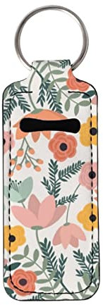 COEQINE Porte-chapstick pour femmes et filles à clipser unique avec pochette pour baume à lèvres, Petites fleurs., taille unique