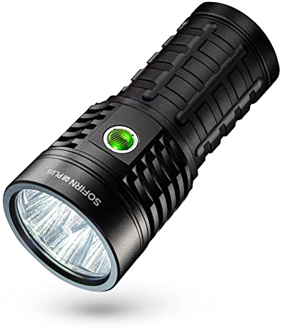 Sofirn Q8 Plus superhelle Taschenlampe, max. 16000 Lumen, wiederaufladbar, leistungsstark, mit 6 Hochleistungs-LEDs, Anduril 2 UI, ultra-lange Laufzeit für Camping, Suchen, Überleben, Notfälle