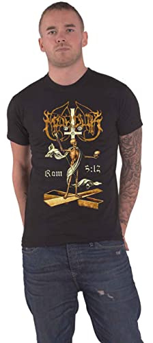 Plastic Head Marduk 'ROM 5:12 Gold' (Black) T-Shirt (Large)