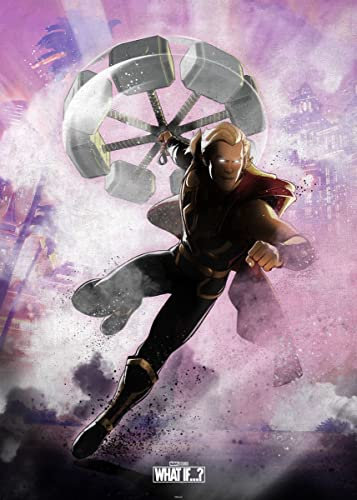 Displate – Metallposter - Magnet-Montage - Marvel - What If - What If - Thor Dark Edition - Größe L - 67,5x48cm