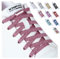 Olukssck 2 Pares Cordones Elasticos Zapatillas Deporte para Niños y Adultos, Cordones Elasticos 6 mm de Ancho Sin Nudos con Hebilla Metal, No es Necesario Atar Cordones de Zapatos, 110cm, Rosa