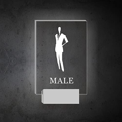 YZJSSL Damen- und Herrentoilettenschild, LED-Leucht-Toilettenschilder zur Wandmontage, doppelseitiges Leuchtschild, für Toiletten-WC-Bashroom (Color : B)