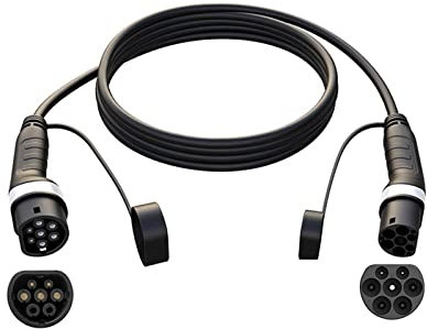 RWRAPS elektroauto ladekabel EV-Ladegerät, Typ 2, Ladekabel, Buchse auf Stecker, 32 A, 7 kW, 1 Phase, 16 A, 11 kW, 3 Phase, 22 kW, Ladestation for Elektroautos (Color : 32A 22KW 3 Phase)