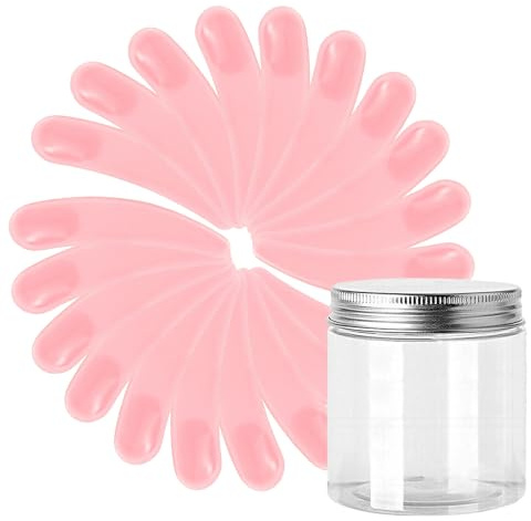 SKYPRO 100 mini spatole per cosmetici, palette ricurve, cucchiaio per trucco, crema, crema per gli occhi, strumento di bellezza per il viso, con bottiglia trasparente in PET – rosa