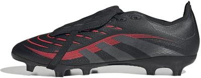 adidas Predator League Fold-Over Tongue Firm Multi Ground Football Boots, Botas de fútbol Unisex Adulto, Core Black/Grey Four/Lucid Red, 46 2/3 EU