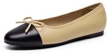 DREAM PAIRS Women's Flats, Round Toe Ballet Flats, Comfortable Slip-on Dressy Casual Business Work Office Ballerina Flat Dress Shoes,Size 5.5,Nude-PU,SDFA2404W