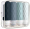 Silicone Travel Bottles for Toiletries with Clear Bag- 4 Pack Holiday Essentials Travel Bottles for Toiletries- Refillable Shampoo and Conditioner Bottle -Leakproof, Squeezy Travel Accessories