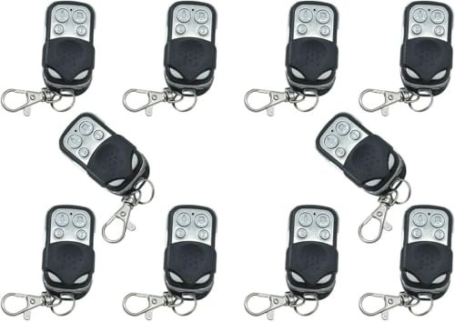 SQUADO Set di 10 telecomandi universali per cancello automatico duplicatore wireless remoto universale 433 mhz