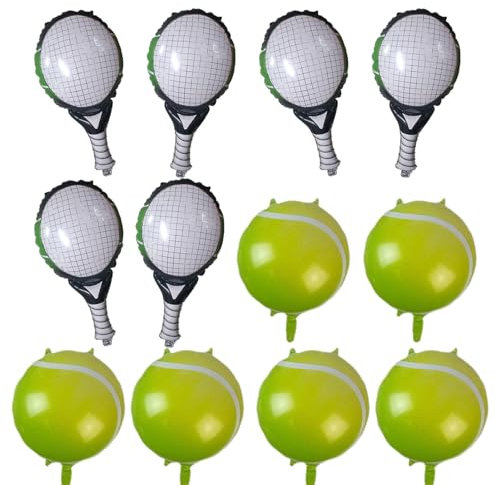 Tennisballon-Party-Dekor, Set aus Folien-Tennisball-Ballons, Tennisball-Folienballons, Tennis-Motto-Partyzubehör, kreative Party-Ballon-Dekoration für Geburtstag