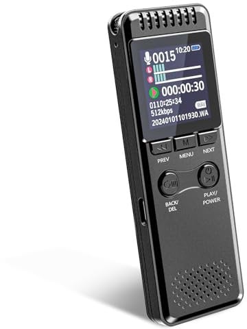 64GB Digital Voice Recorder, 80 Hours Long-Lasting Battery 1100mAh, Voice Activated Recorder with Playback, Professional USB-C 1536kbps Audio Recorder for Meeting Lecture