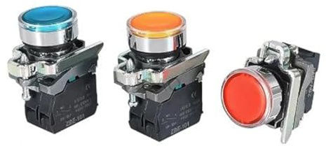 Illuminated Knob Switch 2 Gears 3 Gears Normally Open Normally Closed Mechanical Button Switch Self-lock LED Button Switch(1NO1NC,YELLOW_380V)