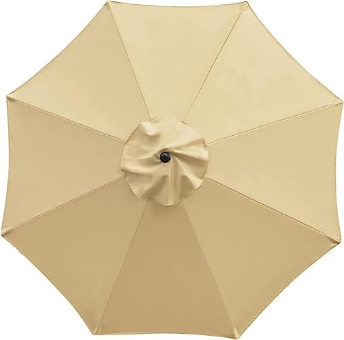 NIKSHI Auvent De Remplacement pour Parasol 3.0m 6/8 Baleines, Toile De Parasol Déporté Remplacement pour Cour, Jardin, Plage, Protection UV Housse de Rechange pour Parasol,Khaki-6 Streben
