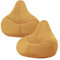 icon Dalton Cord Recliner Bean Bag Set of 2, Ochre Yellow, Large Adult Bean Bag Chair with Filling Included, Comfy Chair, Living Room Furniture, Bedroom Furniture