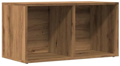 Tidyard Artisan Oak Vinyl Record LP Storage Box Unit Cube Storage Shelving Unit 69.5x34x36 cm Engineered Wood