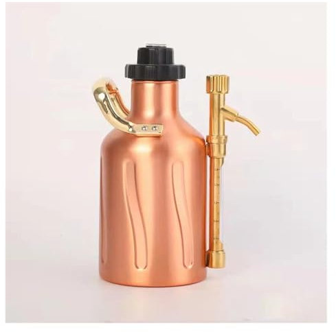 QAZMLP Home brewing Premium Stainless Steel Bottle, Homebrew Beer Growler, Secure Swing, Top, Outdoor, 1 L, 2L, 304 SS Wine accessories(Rose gold,4L)
