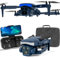 K417 Dron con Cámara HD 1080P, 90° Ajustable, Luces LED Azules, Posicionamiento Óptico, Quadricóptero RC FPV Plegable, Control por Gestos/VR, Despegue/Aterrizaje Automático, Estuche de Transporte