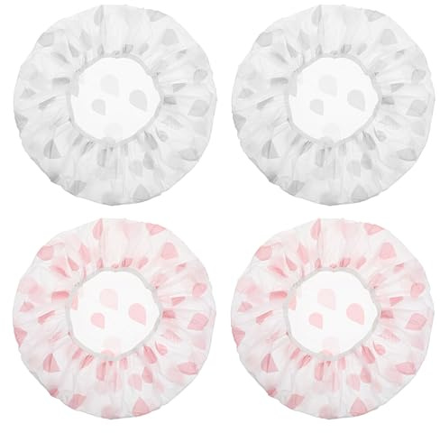 JJUNW 4 Stück Abdeckhauben für Lebensmittel, Bread Gärfolie, Abdeckhaube gärkorbGärkörbchen Brot Backen ZubehörSourdough Abdeckung für Gärkorb Lebensmitte Extra Stark Reißfest (Grau & Pink)