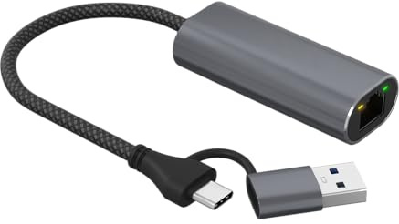 ARA INDIA USB C/USB A to Ethernet Adapter, speed 2.5Gbps Gigabit RJ45 Network for MacBook Pro/Air, iPad Pro, Dell, HP, Surface, Thunderbolt 3/4 – Plug & Play