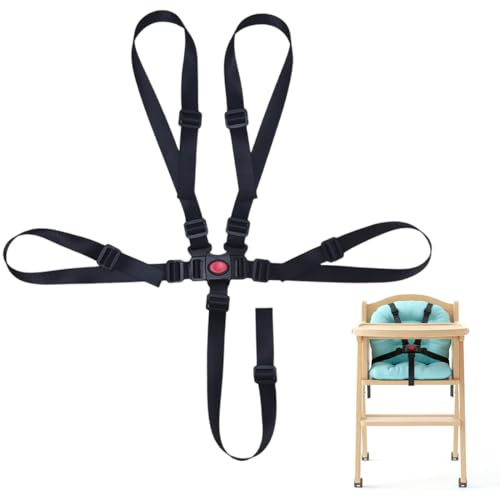 5 Punkt Verstellbare Sicherheitsgurt, Für Kinderwagen, Für Stokke Tripp Trapp Gurt, Hochstuhl, Universal Kinderschutz Gurt, Ersatz-Sicherheitsgurte, Kinder Sicherheitsgurte, Schwarz