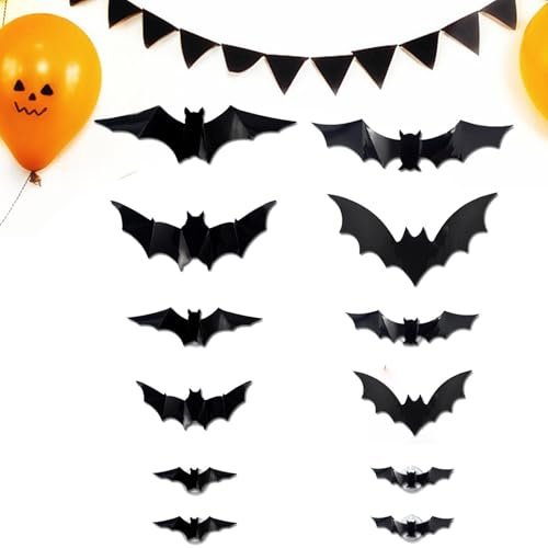 3D LED Fledermäuse | 3D Fledermäuse Halloween Wanddekoration mit LED-Lichtern - Wandsticker Home Dekorationen für Baum Tür Fenster Indoor Outdoor Büro Wohnheim Wohnzimmer Terrasse Schlafzimmer