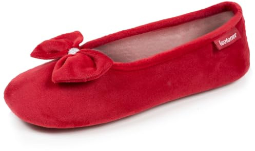 Isotoner Chaussons Ballerines femme confort à mémoire de forme 37/38 rouge